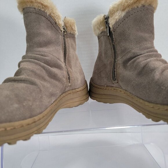 Bare Traps Womens 8.5 Tan‎ Leather Winter Snow Boots Stylish Classic Short - Picture 5 of 11